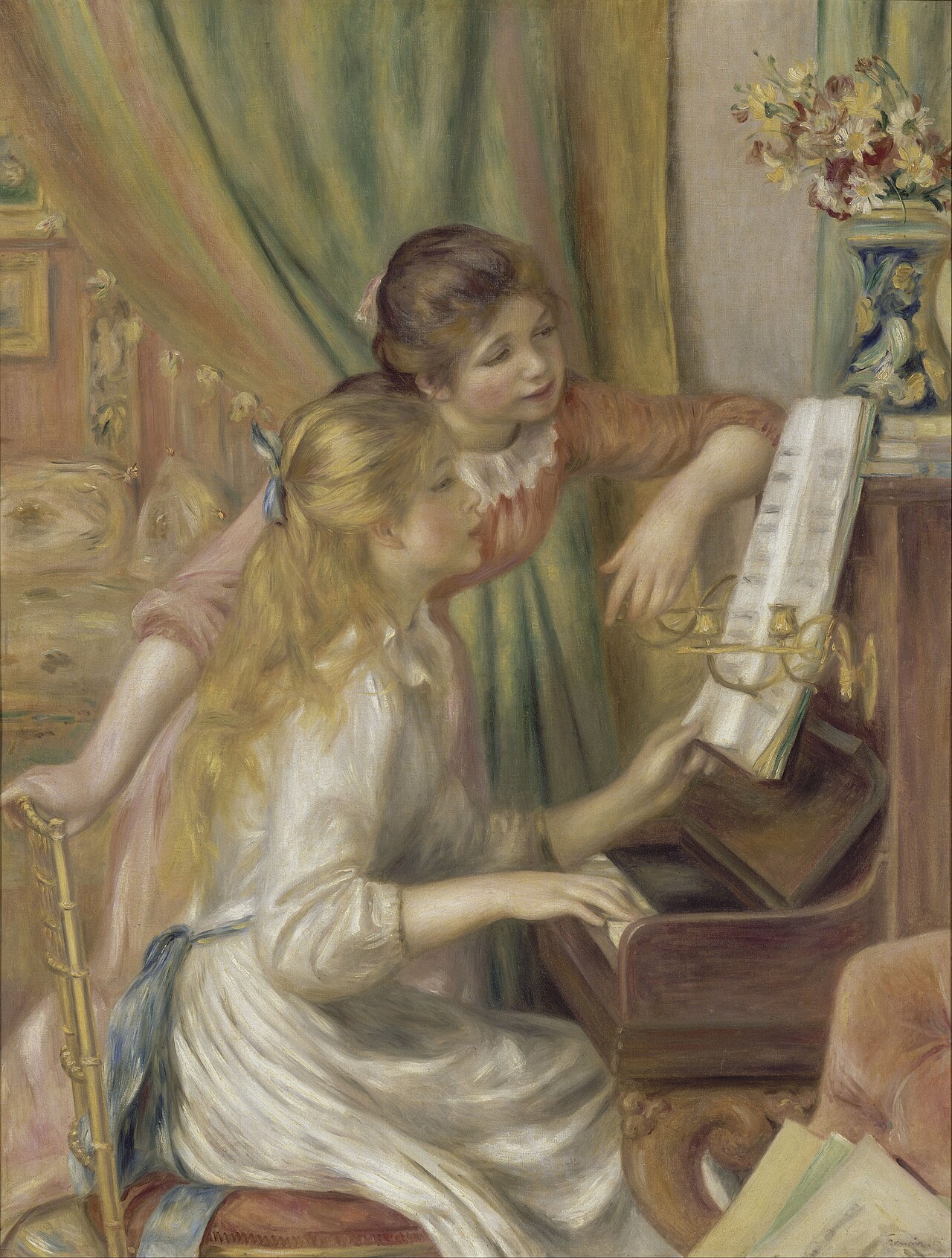 Jovens ao piano, de Pierre-Auguste Renoir, 1892.
